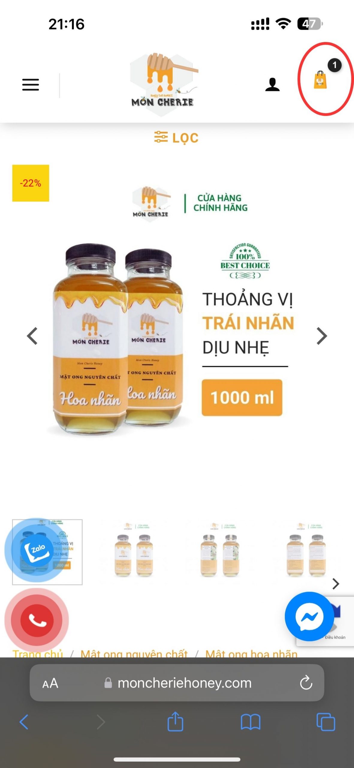 Bước 2: Xem giỏ hàng