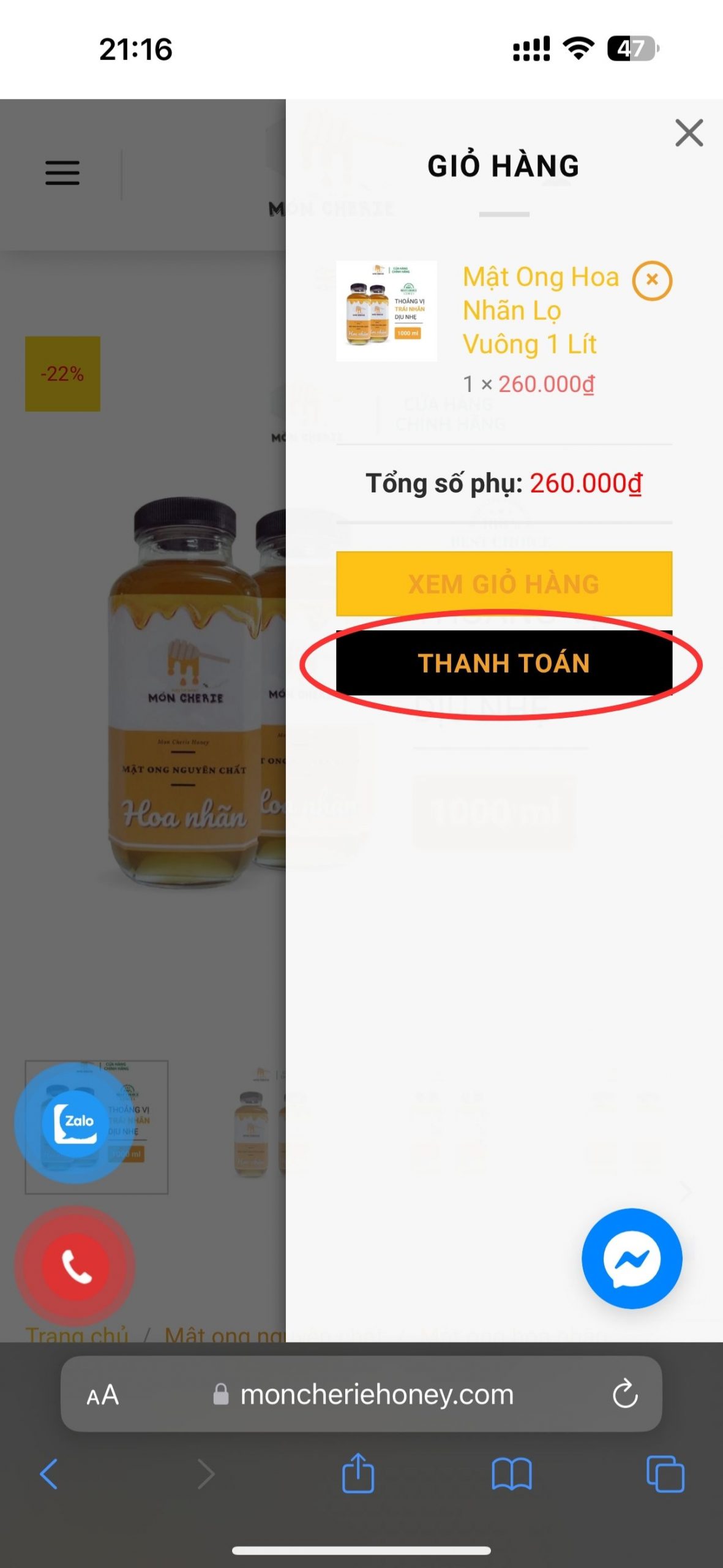 Bước 2: Tiến hành thanh toán