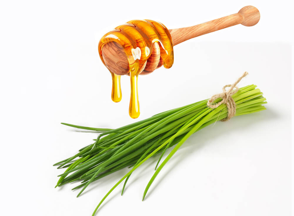 mật ong hấp lá hẹ